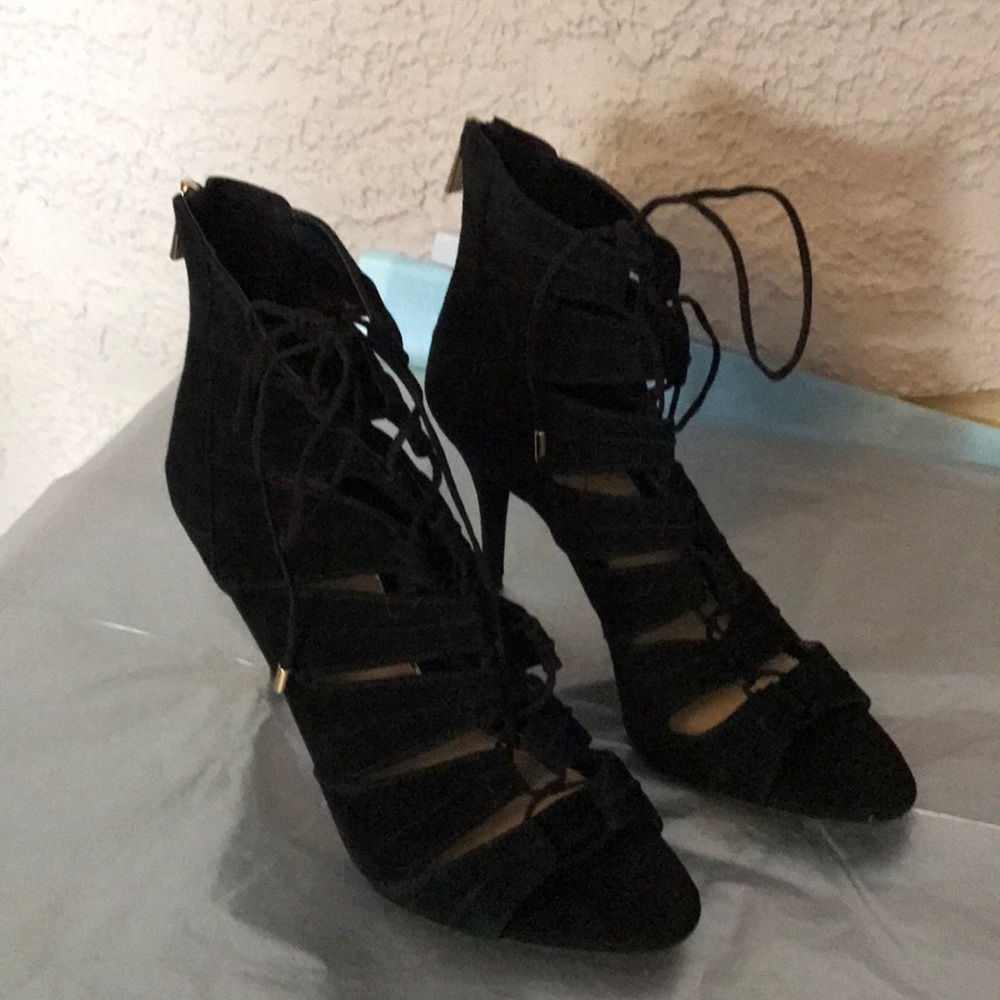 Jessica Simpson peep toe lace up bootie